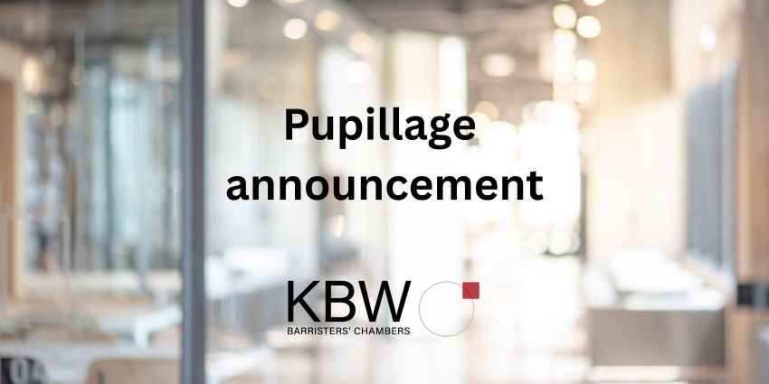 KBW Chambers recruits three new pupils.