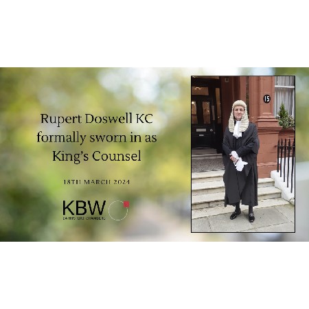 Rupert Doswell KC formally sworn in as Kings Counsel